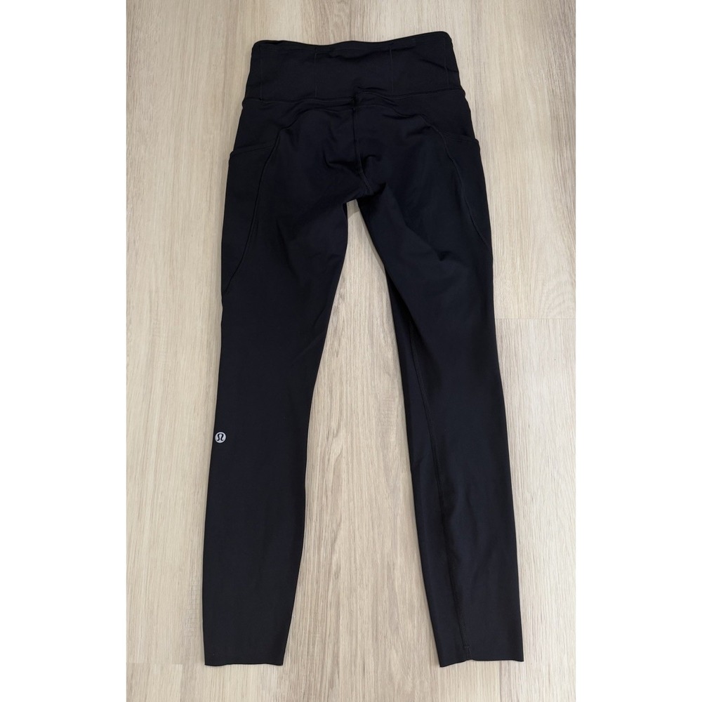 Lululemon Fast and Free 7/8 Tight II Nulux 25" Black Leggings W5BXQS Size 4